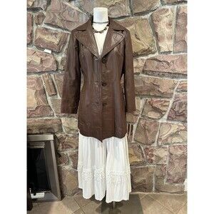 Vintage COUNTRY PACER  Light Tan Leather‎ Women's Jacket 42 EUC ting  linging